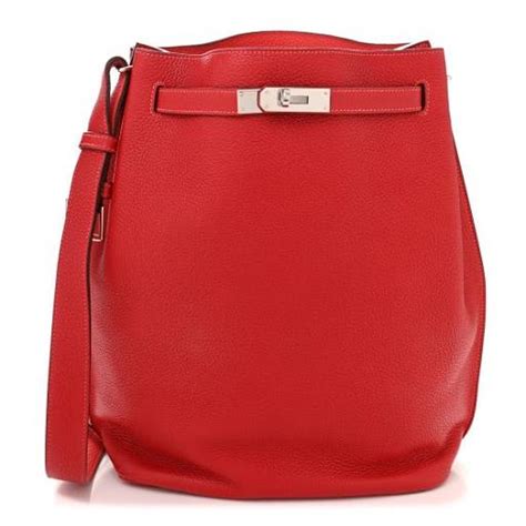 HERMES Togo So Kelly 26 Rouge Casaque 